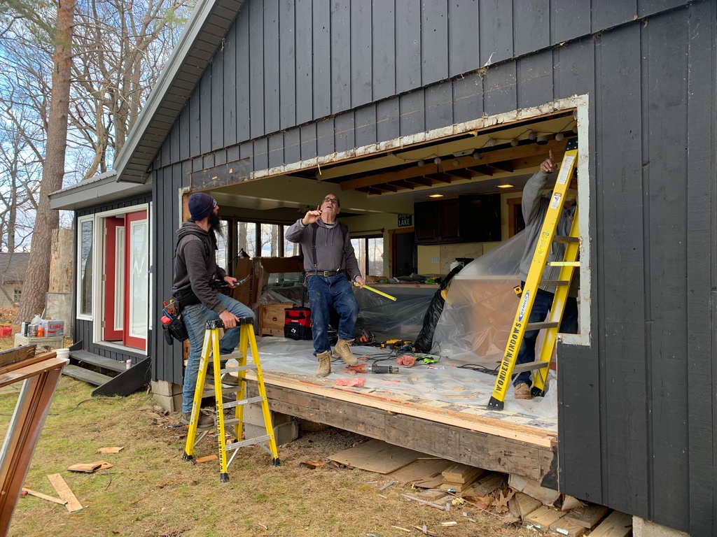 Wonder Windows Install Patio doors at John Welch's Cabin - Jim Salmon ...